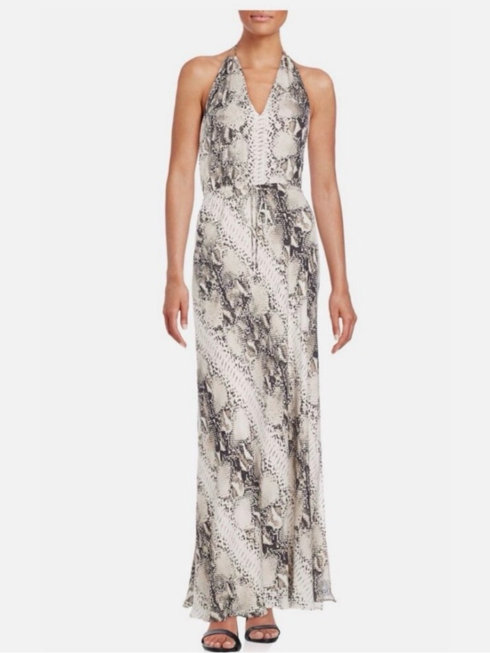 Haute Hippie Silk Halter Snake Print Gown